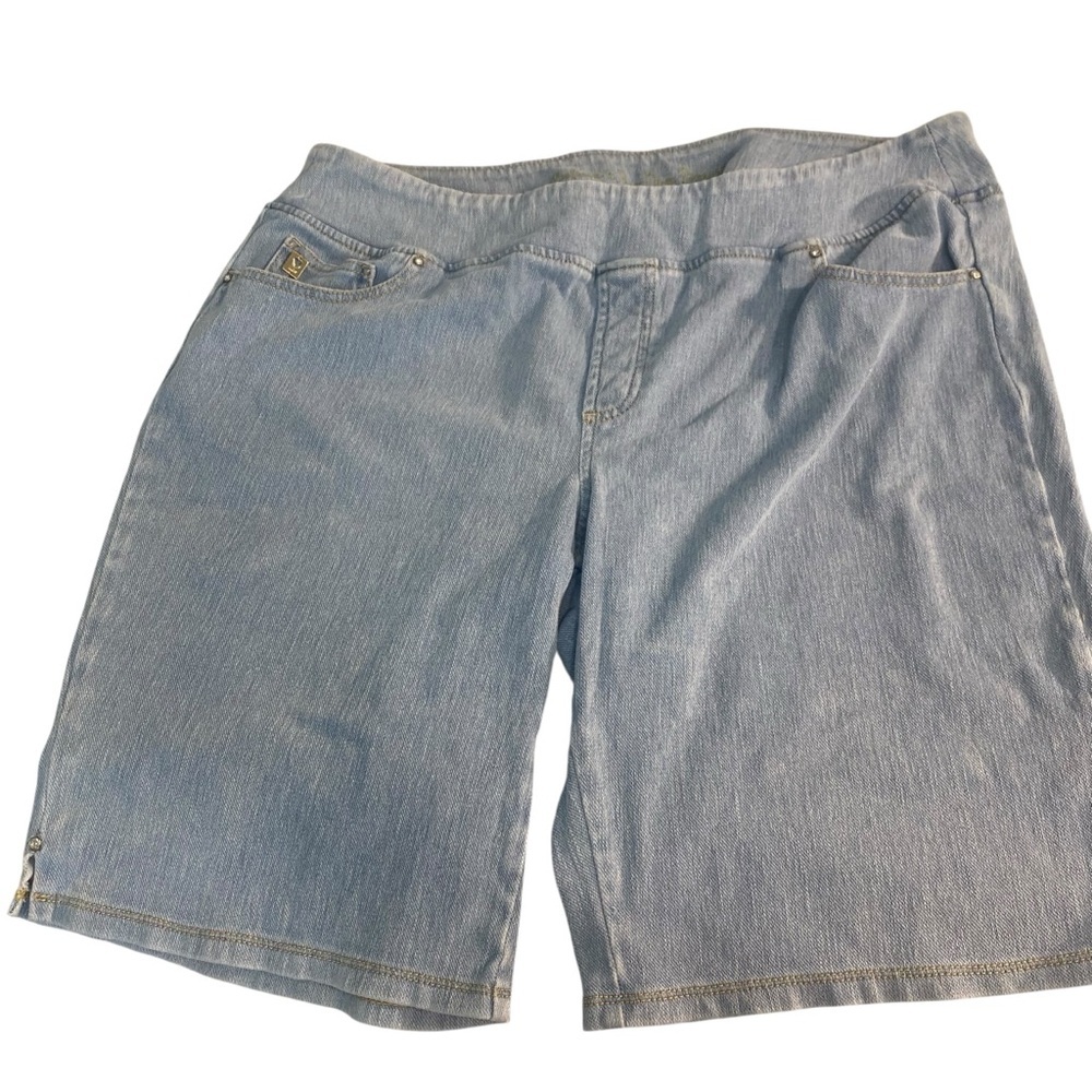 Kim Gravel Women's Light Blue  Cotton Denim Shorts 9” inseam